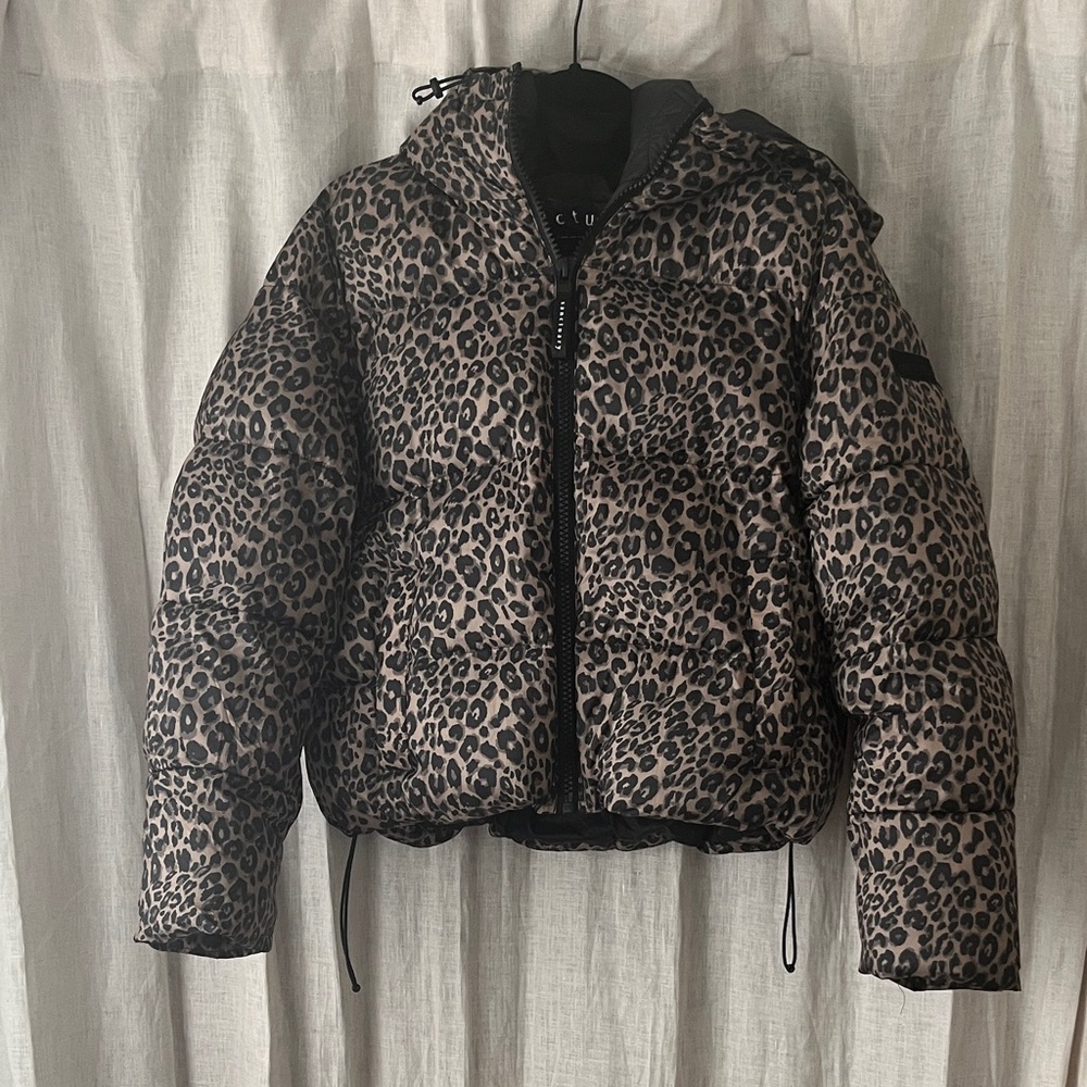 Sanctuary French Kitty Animal Print
"Puffer-Up Jacket"' with Hood